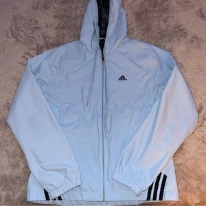 Adidas light blue/ black two piece tracksuit/joggers/ track pants/ zip hoodie
